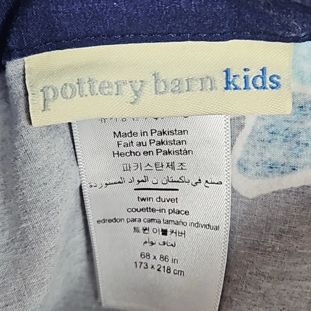 Pottery Barn Kids | Navy Dempsey Dino Dinosaur Organic Cotton Duvet Twin *read